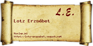 Lotz Erzsébet névjegykártya